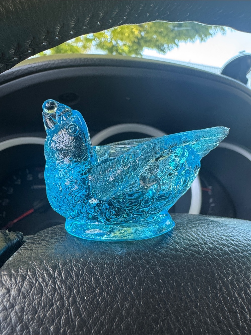 RARE Degenhart Bird & Berry Salt Dip Cellar BLUE BIRD OF HAPPINESS Aqua